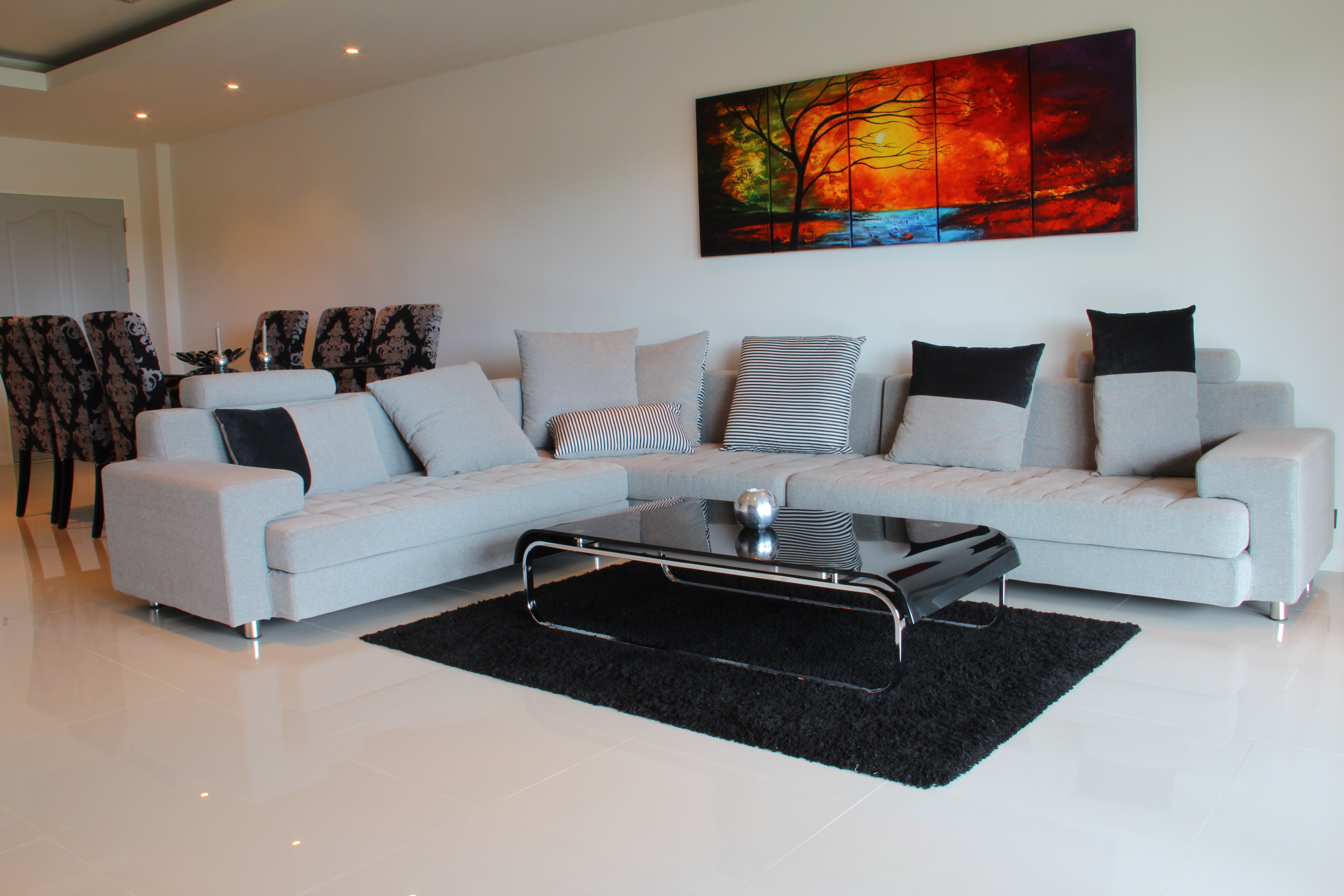 Living room and dining